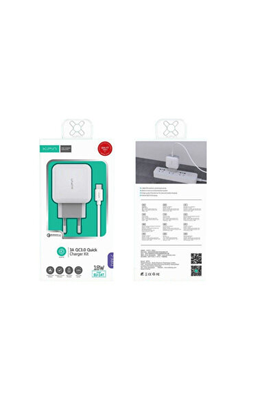 Xipin Φορτιστής με θύρα USB-A και καλώδιο USB-C 18W Γρήγορη Φόρτιση 3.0 Λευκό...