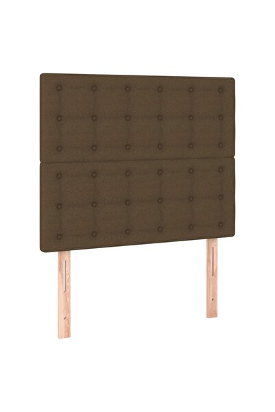 vidaxl Tăblie de pat maro închis 80x5x118/128 cm, material textil