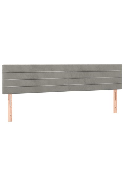vidaxl Tăblii de pat, gri deschis, 180x5x78/88 cm, catifea