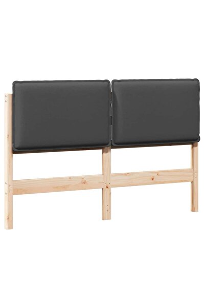 vidaxl Tăblie tapițată Gri și Închis 120 cm Lemn de pin masiv