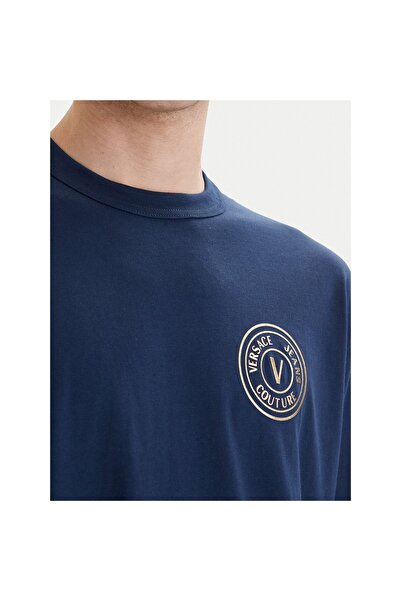 VERSACE JEANS COUTURE Ανδρικό T-shirt 80GAHT04 CJ00T Ναυτικό μπλε