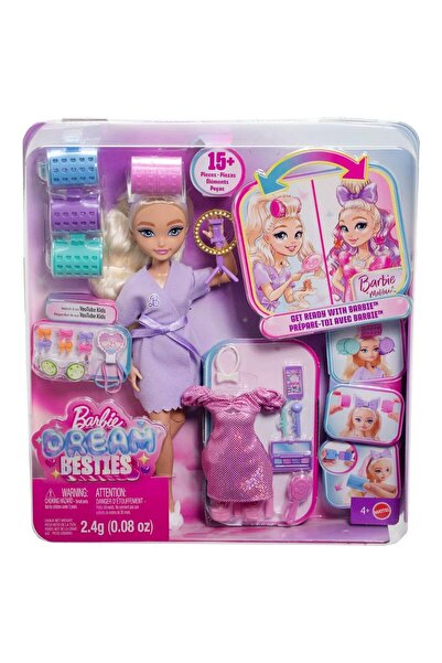 Barbie Set de joaca cu papusa Malibu, Dream Besties, Get Ready with Me, JGG38