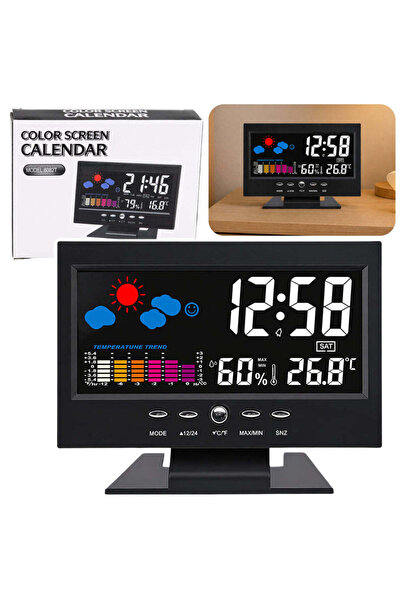 LEAN Ceas digital cu termometru și higrometru de interior, LED, 31105
