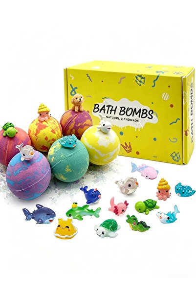 Baytvibes 6 Pack Kids Mild Fizzy Bubble Toy Bath Bombs Gift Set Natural Plant...