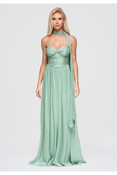 Larica Women's Maxi Dress, Flared Design, Adjustable Straps LA-OM-DLR408