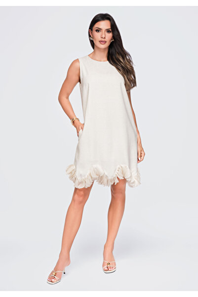 Larica Women's Mini Dress, Loose Fit, Sleeveless LA-OM-DLR433