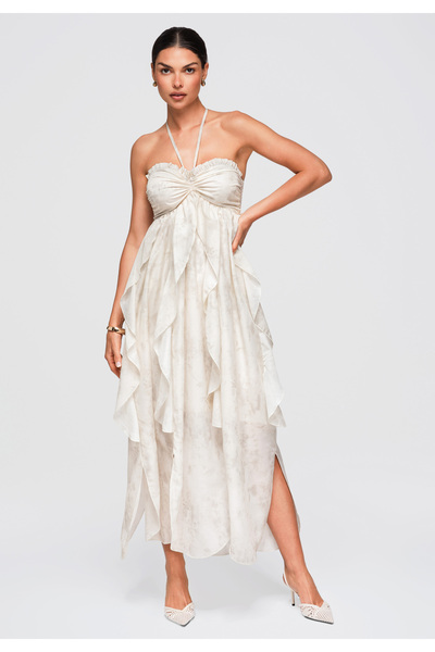 OMBRE Women's Maxi Dress, Sleeveless with Neck Tie OW-DLR-E0016