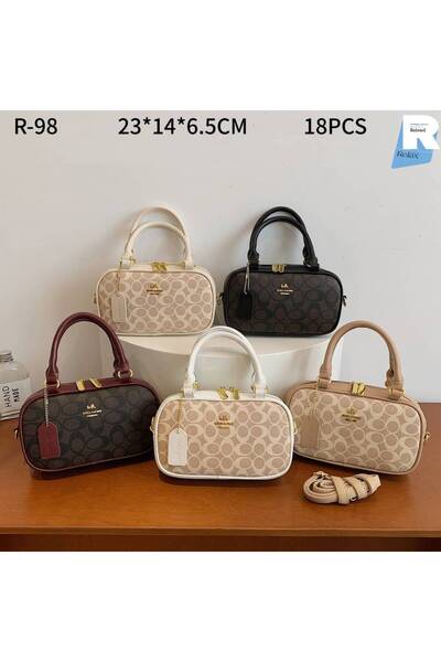 Relax for bags Classic Pattern Ring Hardware Gold Logo Mini Handbag Women's S...