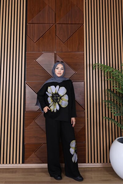 Moda Krash طقم مكون من قطعتين بتفاصيل مطبوعة من مودال بانتون