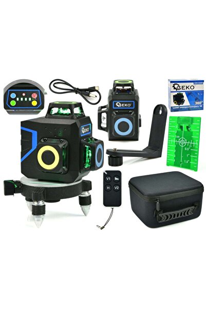 GEKO Nivelă laser 3D 360 cu autonivelare, cu 12 linii verzi, G03308