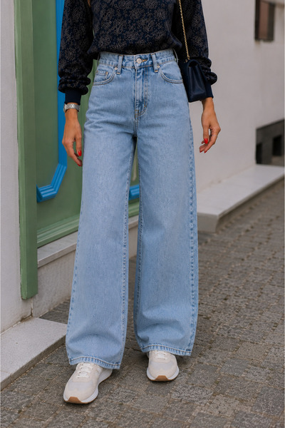sion jeans Ice Latte Snowfall Ψηλόμεσο Άνετο για Καθημερινή Χρήση Παντελόνι S...