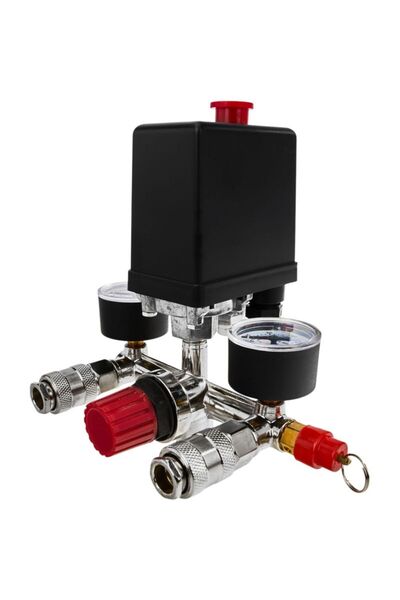 Kraft&dele Presostat pentru compresor, 3-12 bar, manometre integrate, KD 2176