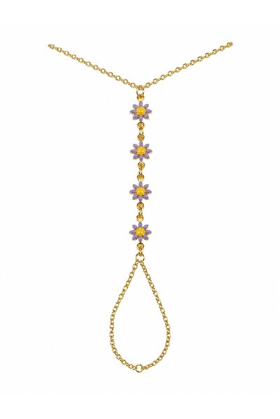 X-Lady Accessories Altın Renk Sıralı Papatya Çelik Şahmeran - 3900