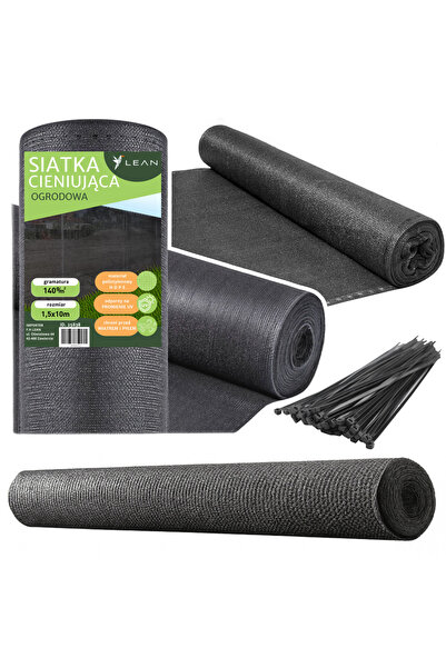 LEAN Plasă de umbrire pentru gard, 1,5 m, 10 m, 140g/m², gri închis, 25838