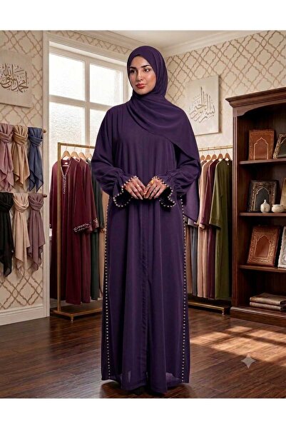 KMKkombin Stylish Design with Pearl Details on the Cuffs and Side Stripes Ferace