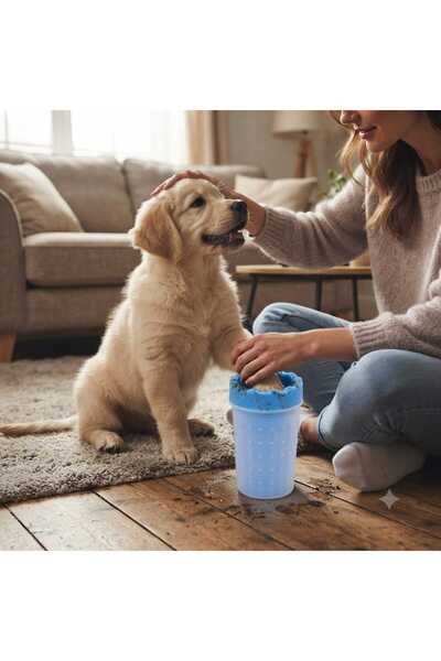 PATİZİSHOP Portable Paw Washing Bowl Blue