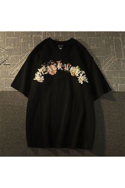 bellanova Unisex πολύχρωμο μπλουζάκι με στάμπα Oversize Streetwear Άνετη εφαρ...