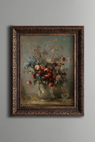 epiqart Colorful Wild Flowers in a Vase - Vintage Patterned Painting - Thick ...