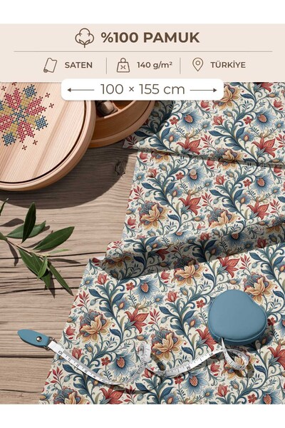 FabricsTown 100% Cotton Satin Fabric 100X155 cm Digital Printed for Sewing Pa...