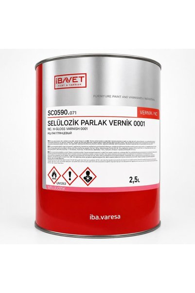 İBAVET Selülozik Parlak Vernik Şeffaf 2.5 Lt