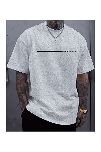 Generic Brand Modern Line Design "Whatever" Oversize T-Shirt