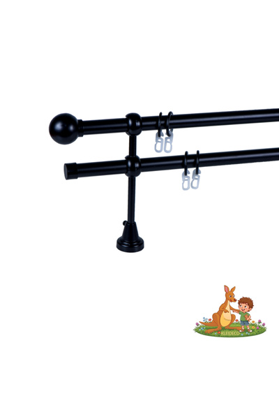 KLEIDECO Galerie dubla perdea AUSTRALIA, Metal, Diametru 19 mm, Capete SIDNEY...