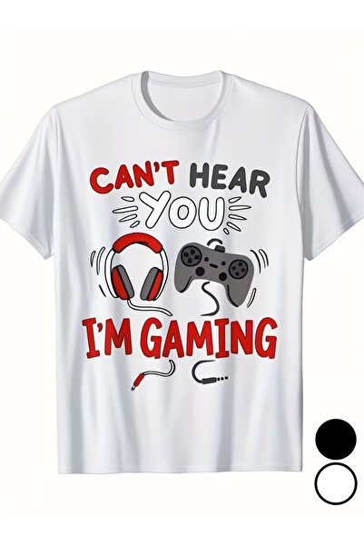 Astogria13 Men's "Can't Hear You I'm Gaming" Slogan T-Shirt 100% Cotton Loose...