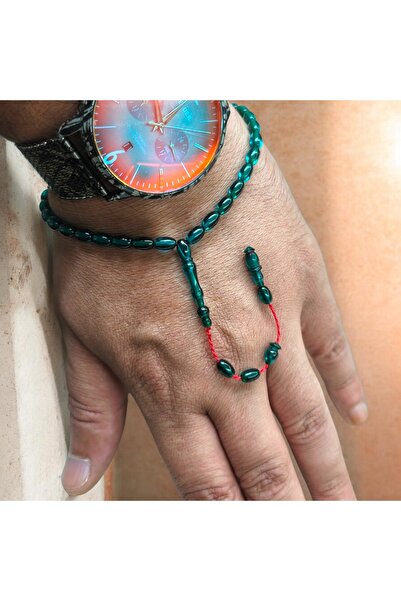 İnan Tesbih Wrist Length Mini Size Parliament Blue Barley Cut Salih Usta Made...