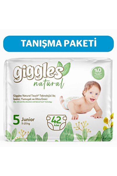 giggles Natural 5 Numara Juniour Pamuklu Bebek Bezi 42 Adet