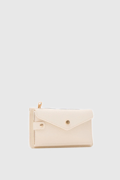 Lavora Bags محفظة بيجي من الجلد الصناعي باللون الكريمي