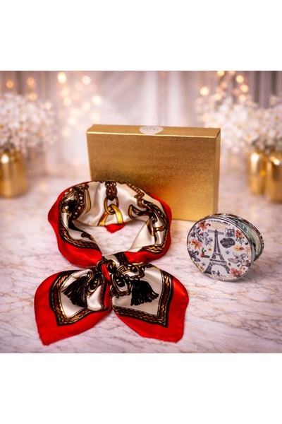 velve Pachet Elegance pentru femei, cu esarfa eleganta si oglinda, in cutie c...