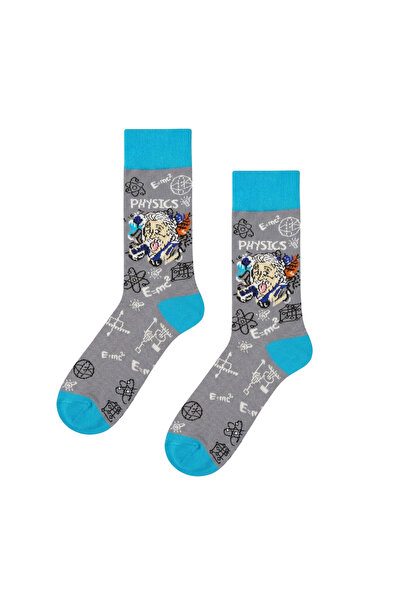 CARNAVAL SOCKS Einstein Physics Formulas Patterned Gray Blue Unisex Socks