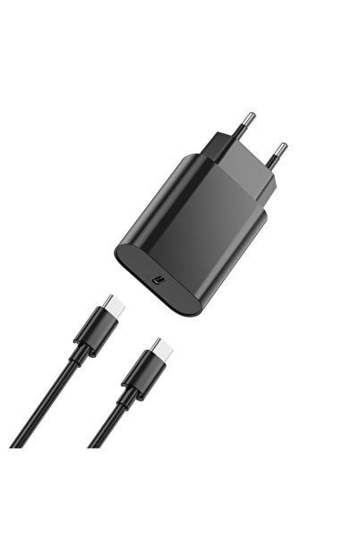 WIWU Wi-U001 φορτιστής ταξιδίου PD 20W USB-C με καλώδιο USB-C σε USB-C, μαύρο