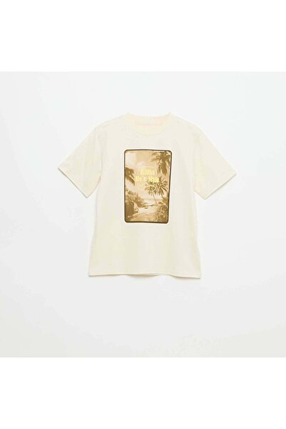 KIABI Short-sleeved graphic print T-shirt WHITE
