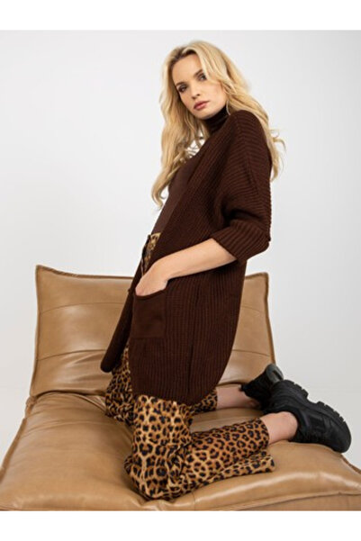 rue parıs Cardigan Dama, RUE PARIS, Acril, Maneca 3/4, Maro inchis, model LO-...