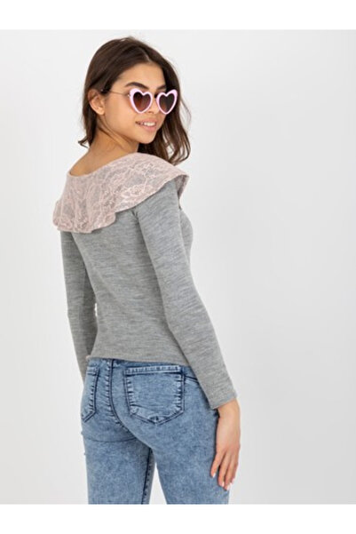LAKERTA Pulover Dama Maneca lunga, Dantela, LAKERTA, Roz