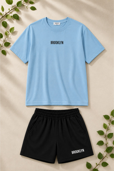 MOONBULL Brooklyn Baskılı T-shirt Şort Takım