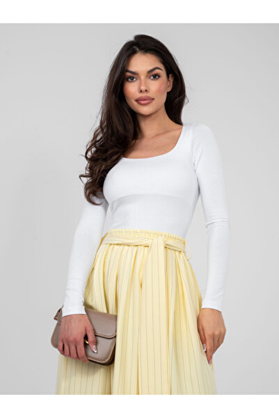 rue parıs Bluza Dama Maneca lunga, Guler inalt, RUE PARIS, Alb Casual