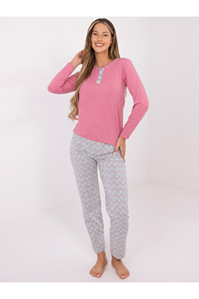Forever Pink Pijama Dama, Forever Pink, Bumbac, Maneca lunga, Roz, model DU-P...