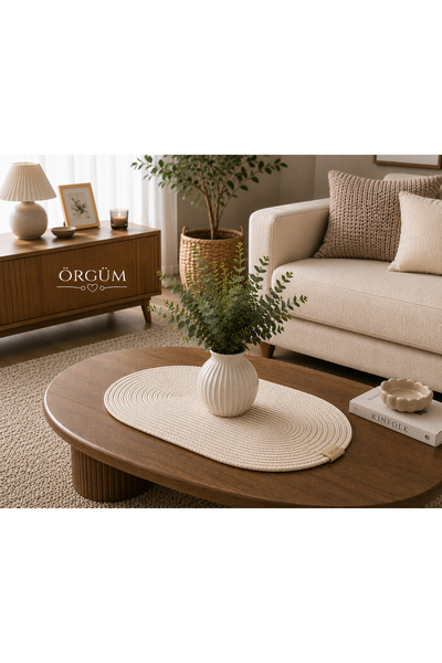 ÖRGÜM Husă pentru măsuță de cafea cu aspect de răchită, 50x30 cm