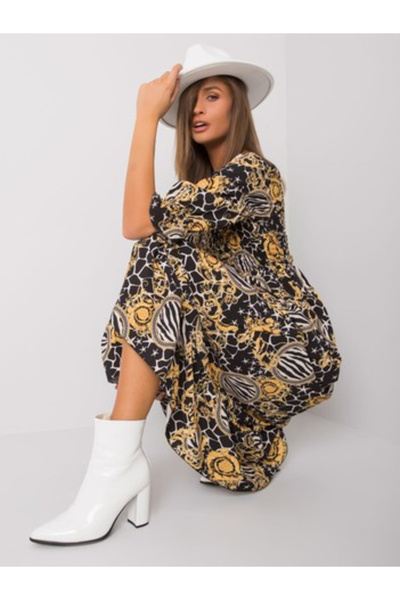 Italy Moda Rochie Dama, ITALY MODA, Poliester, Rochie dreapta, Galben, model ...