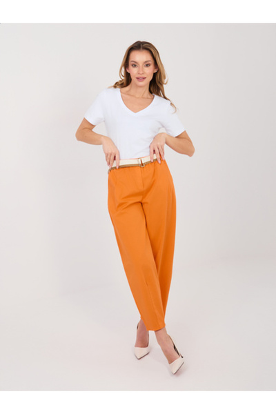 Italy Moda Women's Pants, ITALY MODA, Cotton, Orange, model IT-SP-FL10125.80
