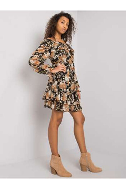 Italy Moda Rochie Dama, ITALY MODA, Poliester, Rochie dreapta, Bej, model DHJ...