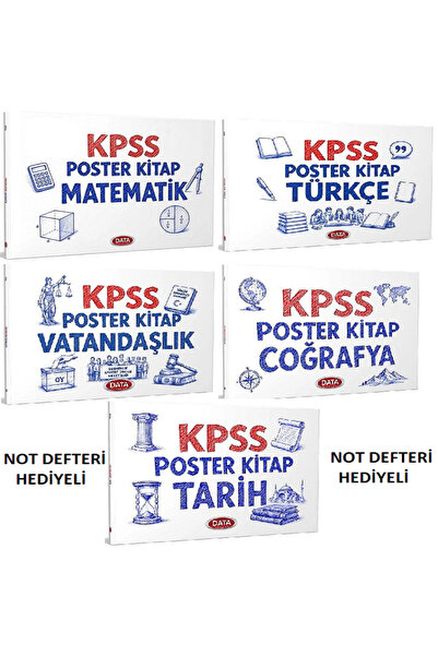 Data Yayınları KPSS Genel Kültür ve Genel Yetenek Poster Kitap 5 li set SÜPER...