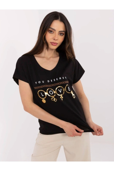 CALİMERA Women 't-shirt shirt, Calimera, Cotton, Short Sleeve, Black, model C...