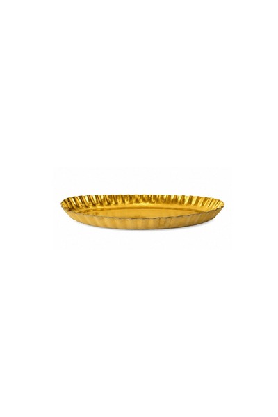 Ideal Pack Round Gold Paper Tray - Disposable Cardboard Serving Platter & Cak...