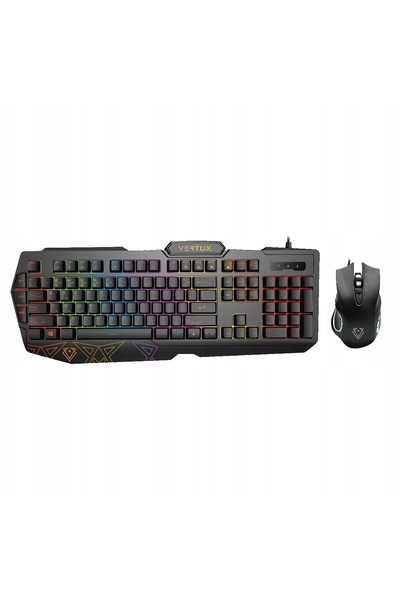 VERTUX Set Gaming Tastatură și Mouse Anti-ghosting 26 VENDETTA 3200DPI RGB