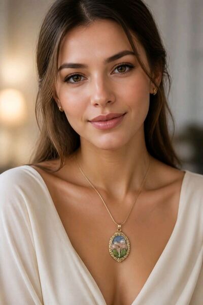Monalisa Home Luxury Embossed Figured 45 cm Adjustable Necklace