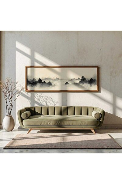 woodhomeworks Tek Parça Gerçek Ahşap Yatay Panorama Çerçeveli Tablo