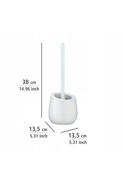 Wenko Perie de toaletă din silicon + Suport ceramic alb
